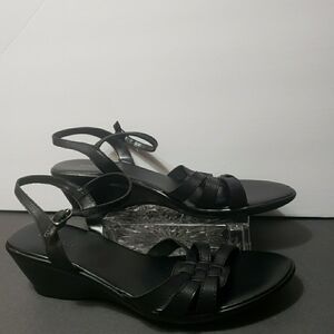 NINE WEST Leather Wedges Women Sandals Size 10M
